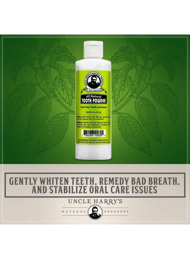Uncle Harry's Remineralizing Tooth Powder All Natural Enamel Support & Whitening Toothpaste For Sensitive Teeth Powder Toothpaste For Gum Health & Fresh Breath (8 Oz) - Image 2