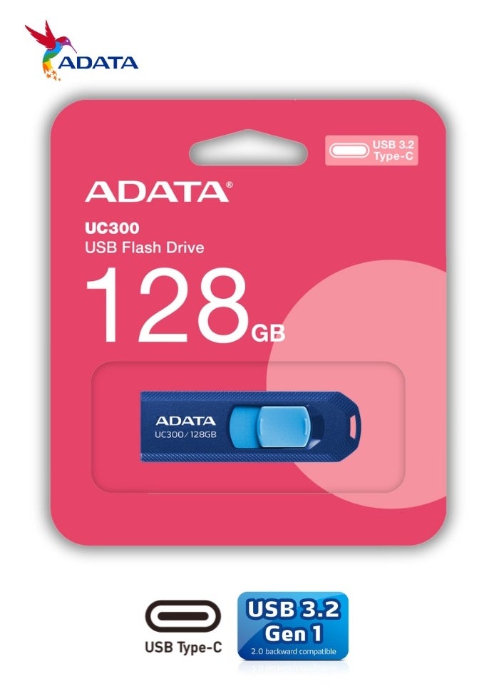 ADATA UC300 128GB USB 3.2 Gen 1 Type-C Flash Drive | Lightweight and Fast Data Transfer | Blue Black  - Image 2