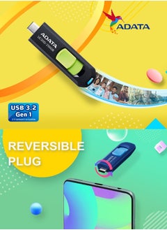 ADATA UC300 128GB USB 3.2 Gen 1 Type-C Flash Drive | Lightweight and Fast Data Transfer | Blue Black  - Image 5