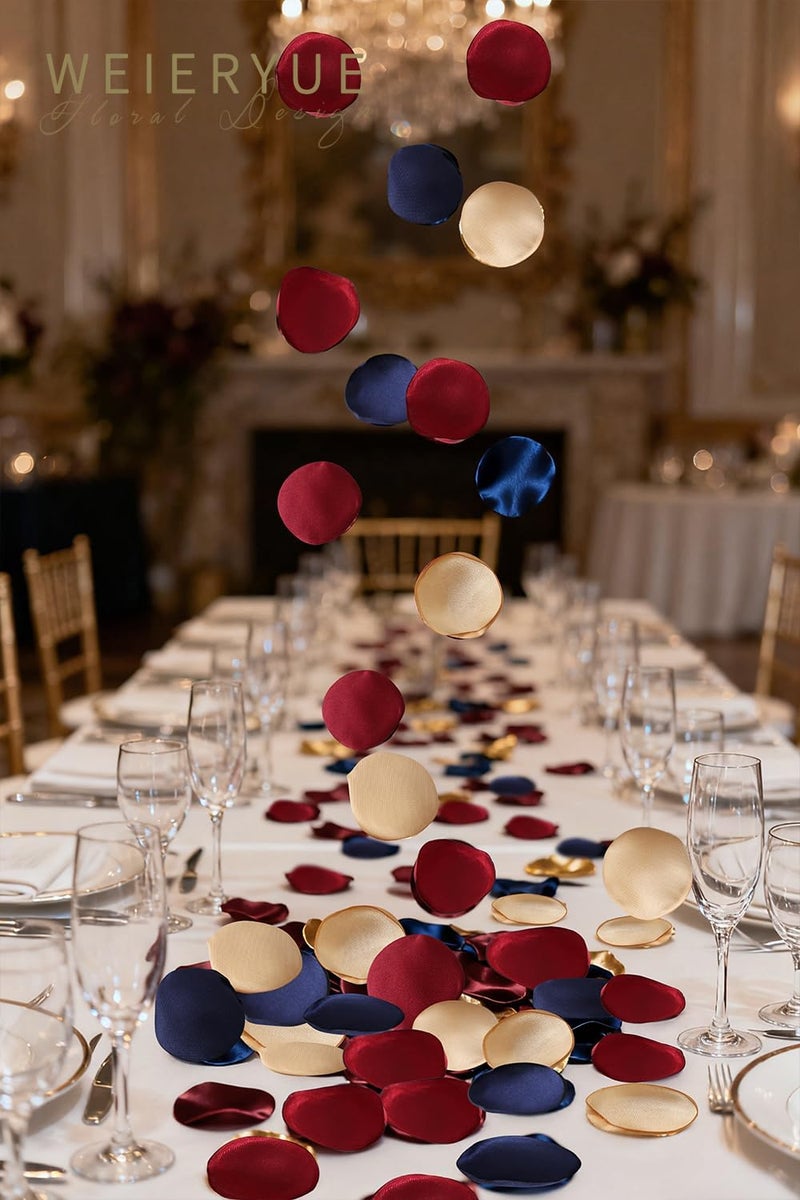 WEIERYUE 300PCS Silk Rose Petals,Beautiful Realistic Scatter Rose Petals Romantic Night Decoration,Wedding Party Decoration Artificial Flowers Petals (Classic Burkendi) - Image 4