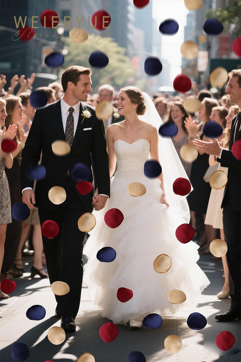 WEIERYUE 300PCS Silk Rose Petals,Beautiful Realistic Scatter Rose Petals Romantic Night Decoration,Wedding Party Decoration Artificial Flowers Petals (Classic Burkendi) - Image 3