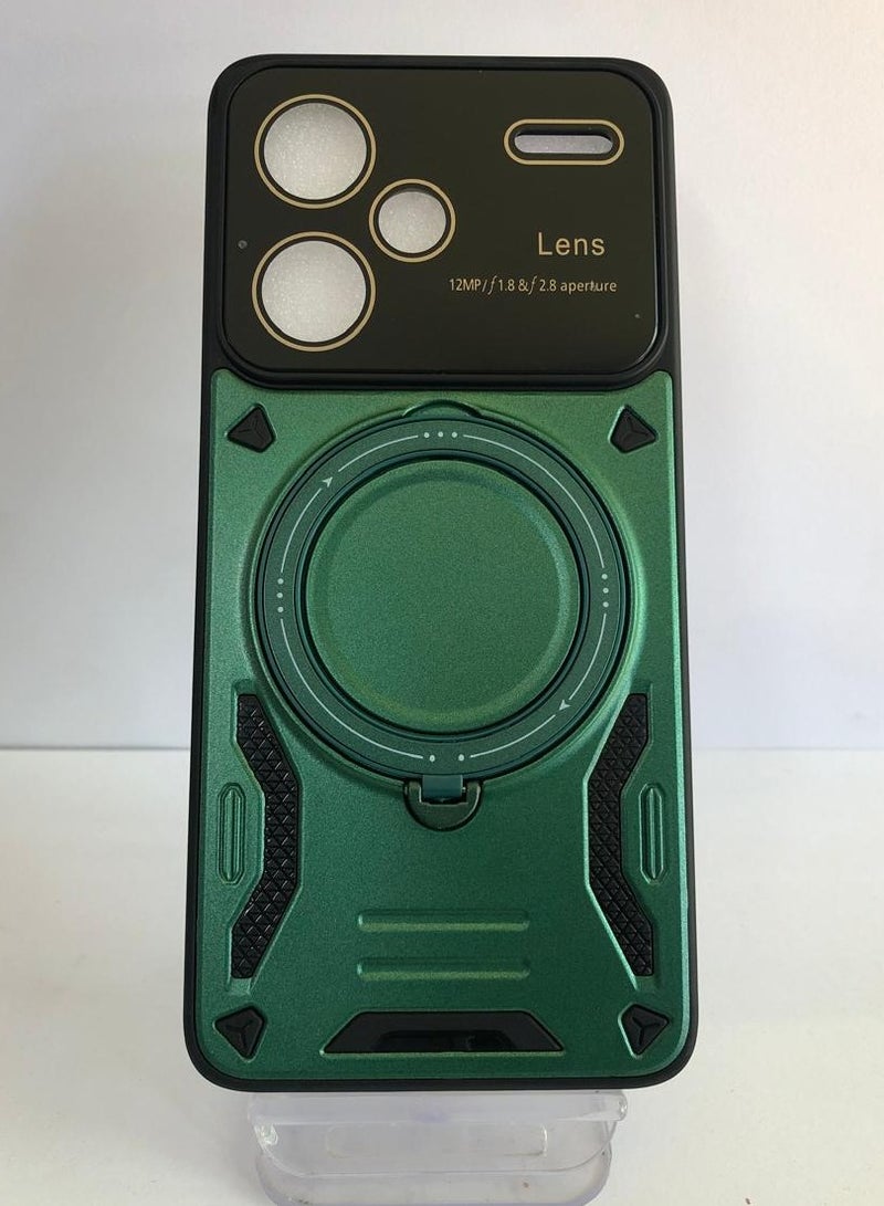 GOLDEN MASK For Xiaomi Redmi Note 13 Pro Plus Camera Lens Camera Protection Supports Wireless Charging With Magnetic Ringe (Green)
