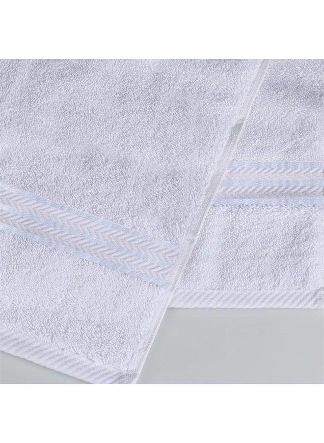 Superior طقم مناشف تركي قطني فائق النعومة 10 قطع، مثالي للحمام الرئيسي، حمام الضيوف، سريع الجفاف، دش، سبا، مناشف وجه/غسيل، مناشف يد، مناشف استحمام، ماص، أساسيات المنزل، أبيض - Image 3