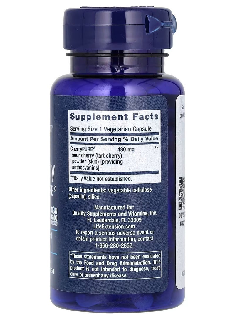 لايف إكستنشن تمديد الحياة، الكرز الحامض مع CherryPURE، 60 كبسولة نباتية (480 ملغ لكل كبسولة) - Image 2