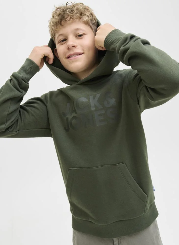 Jack & Jones Junior Youth Logo Pullover Hoodie