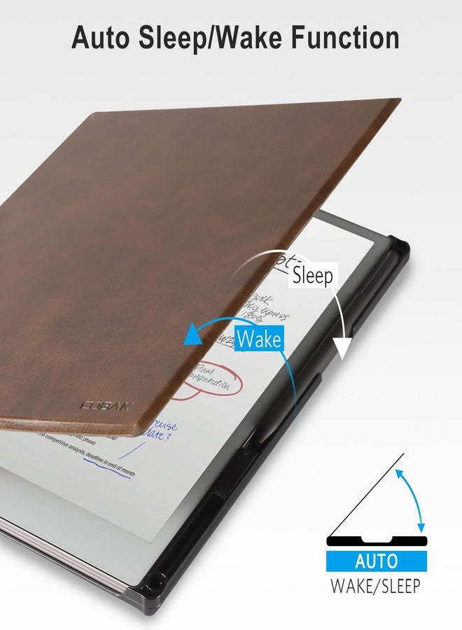 CoBak Stand Case for Remarkable Paper Pro Tablet 11.8" with Hand Strap - Auto Sleep/Wake Folio Lightweight Protective Cover with Pen Holder and Nibs Holder for 11.8 inch 2024 Released Ver (Brown) - Image 5