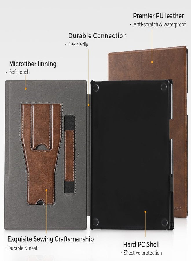 CoBak Stand Case for Remarkable Paper Pro Tablet 11.8" with Hand Strap - Auto Sleep/Wake Folio Lightweight Protective Cover with Pen Holder and Nibs Holder for 11.8 inch 2024 Released Ver (Brown) - Image 4