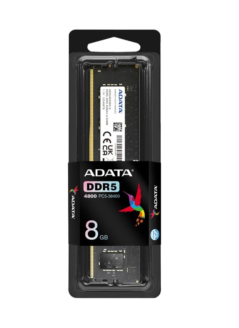 ADATA ADATA Premier DDR5 4800MHz 8GB UDIMM Memory RAM Module Single (AD5U48008G-S) 