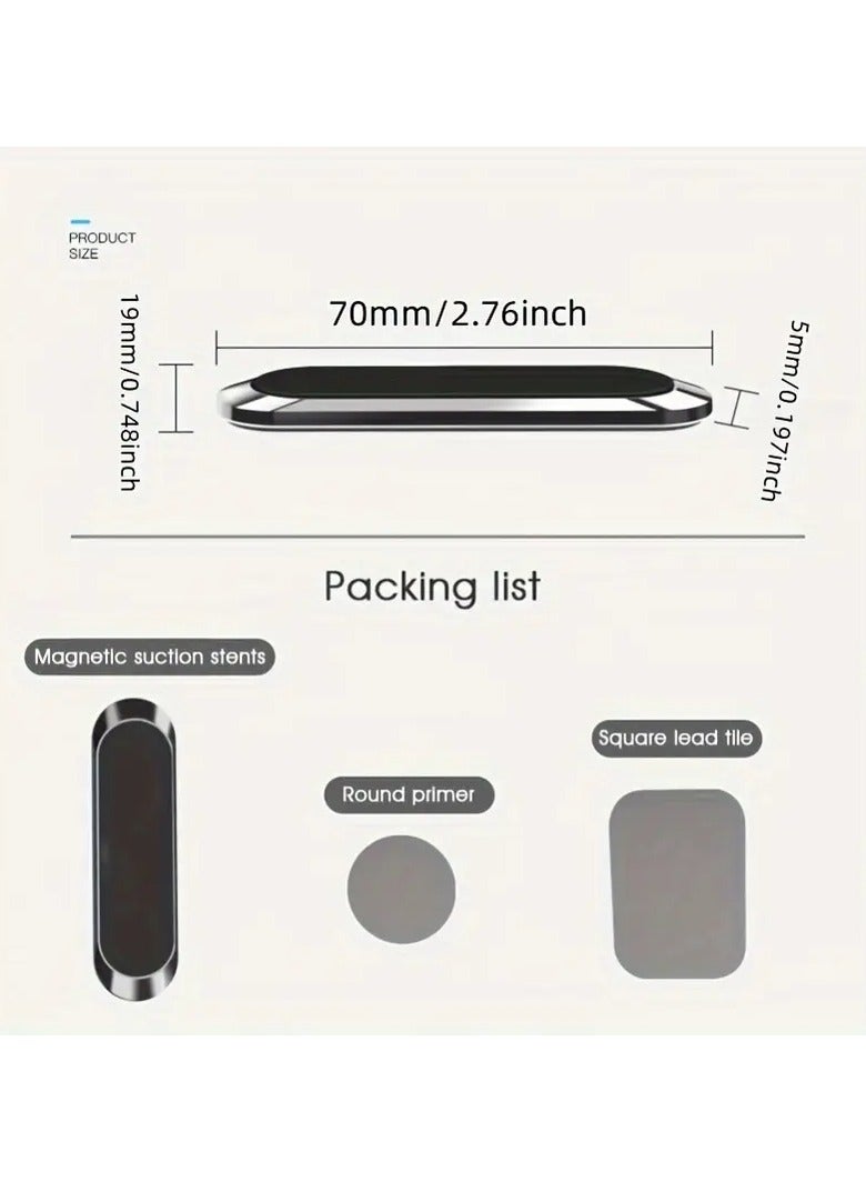 Strong Magnetic Car Phone Holder - Sleek, Compact Black Aluminum Alloy Dashboard Mount for Secure Grip - Image 5