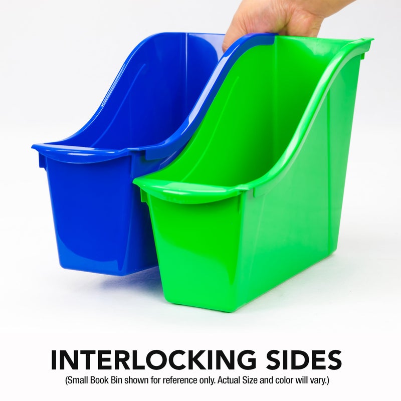 Storex Interlocking Book Bins, 5 1/3 W x 14 1/3 L x 7 H, 5 Color Set, Plastic (70105U06C) - Image 5