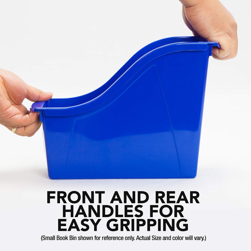 Storex Interlocking Book Bins, 5 1/3 W x 14 1/3 L x 7 H, 5 Color Set, Plastic (70105U06C) - Image 3