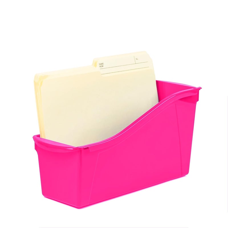 Storex Interlocking Book Bins, 5 1/3 W x 14 1/3 L x 7 H, 5 Color Set, Plastic (70105U06C) - Image 4