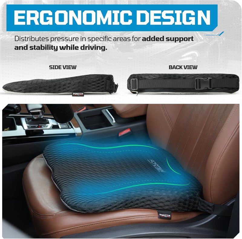 FORTEM Car Seat Chair Cushion - Memory Foam, Non-Slip, Washable Cover - Image 4
