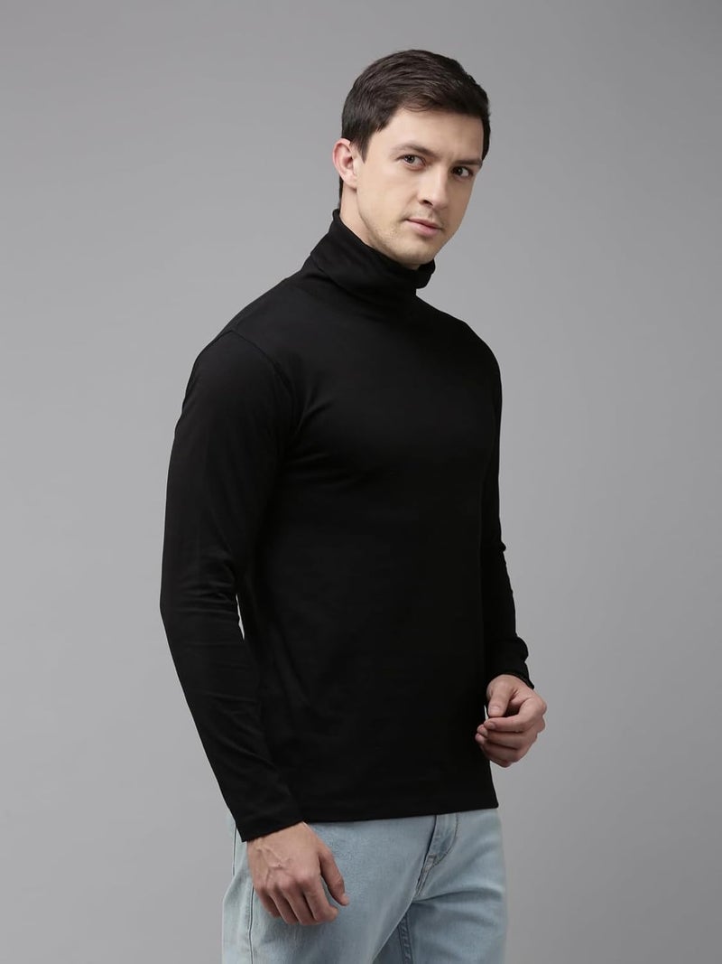 KRYPTIC Men’s Winter Wear Solid Turtleneck T-Shirt - Comfortable Cotton Full Sleeve Casual Top - Image 5