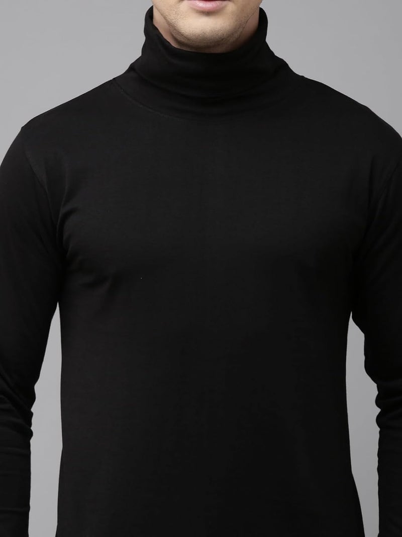 KRYPTIC Men’s Winter Wear Solid Turtleneck T-Shirt - Comfortable Cotton Full Sleeve Casual Top - Image 4