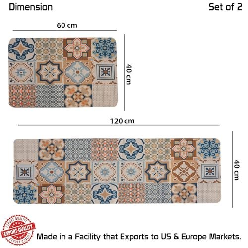 Home-Cloud HomeCloud Anti Fatigue Kitchen Rug Sets 2 Piece Non Slip Kitchen Mats for Floor Cushioned Kitchen Rugs and Mats Waterproof Comfort Standing Mat Runner for Kitchen (Jars_Grey) - Image 4