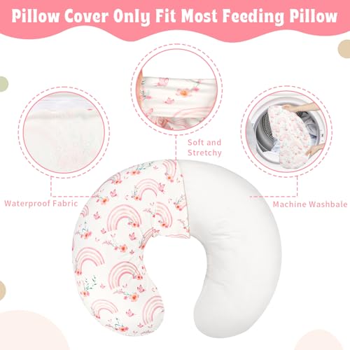 Hooyax Baby Waterproof Nursing Pillow Cover, Stretchy Nursing Covers for Breastfeeding Pillows, Adorable Infant Feeding Pillow Slipcover for Baby Boy and Girls (Rainbow) - Image 5