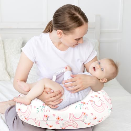 Hooyax Baby Waterproof Nursing Pillow Cover, Stretchy Nursing Covers for Breastfeeding Pillows, Adorable Infant Feeding Pillow Slipcover for Baby Boy and Girls (Rainbow) - Image 4