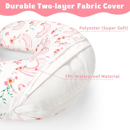 Hooyax Baby Waterproof Nursing Pillow Cover, Stretchy Nursing Covers for Breastfeeding Pillows, Adorable Infant Feeding Pillow Slipcover for Baby Boy and Girls (Rainbow) - Image 2