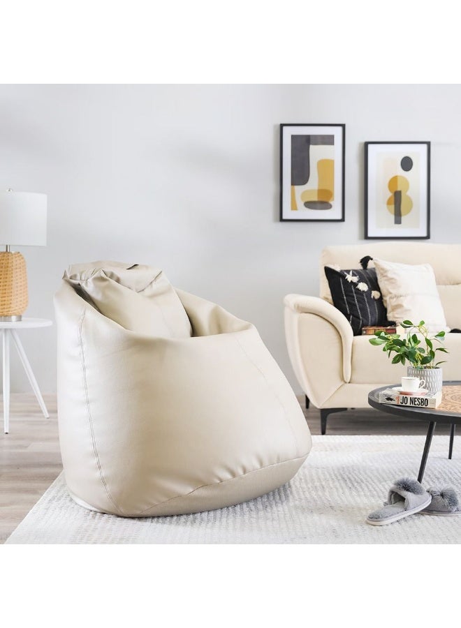 DANUBE HOME كرسي أكسفورد من كيس الفاصولياء مقعد واحد مريح أريكة كسولة للأطفال لعبة قماش ناعم للغاية أثاث غرفة المعيشة L 245 x W 245 x H 105 سم بيج - Image 1