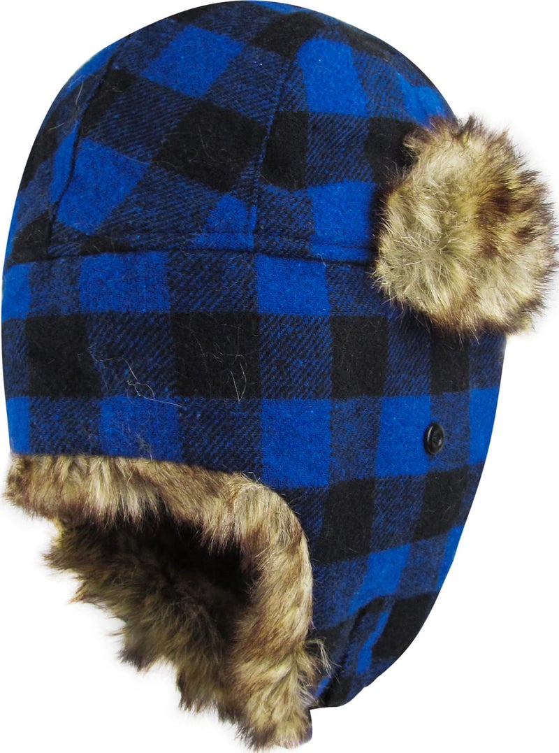 KBETHOS KBW-604 Roy-BLK Lumberjack Plaid Aviator Trapper Hat Trooper Ear Flaps Ushanka Eskimo Cold - Image 4