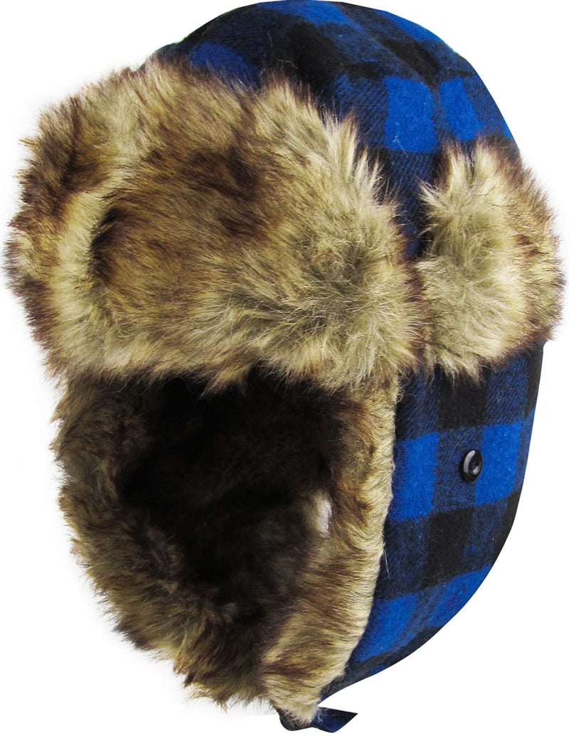 KBETHOS KBW-604 Roy-BLK Lumberjack Plaid Aviator Trapper Hat Trooper Ear Flaps Ushanka Eskimo Cold - Image 1