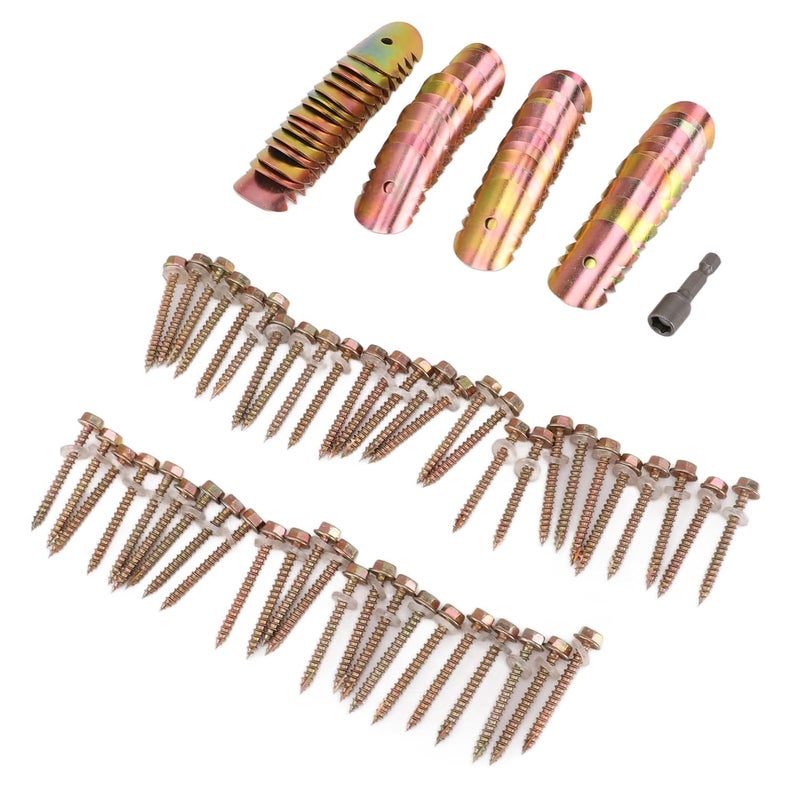 50 Sets Fence Wire Fasteners, Carbon Steel Zinc Plated Rust Proof Wire Fencing Staples with Hex Socket Wrench, Cat Claw Fence Nails for Securing Barbed Wire Mesh to - Image 5