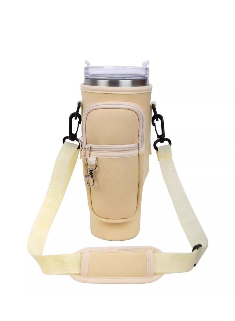 EVEREEN Water Bottle Carrier Bag for Stanley 40oz Tumbler, Water Bottle Holder with Pouch, Adjustable Strap and Sleeves for Accessories,Stanley Cup Accessorie  - Image 1