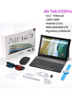 AirTab Air tab U25 Pro Smart Tablet with 10.1-inch FHD Screen, 16GB RAM, 1TB Storage - with Arabic Keyboard - Gold  - Image 2