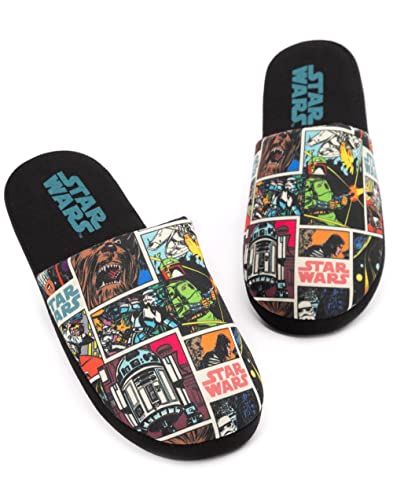 STAR WARS Mens Slippers | Adult Comic Print Slip-On House Shoes | Official Footwear Gift - Image 1
