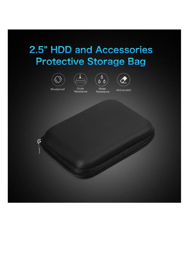 Hard Drive Carrying Case For 2.5" External HDD Power Bank Black ( 15*10*4.5 cm )