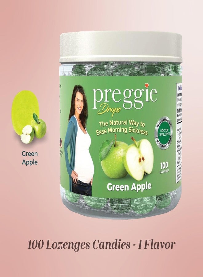 Three Lollies Preggie Pop Drops Pregnancy Nausea Relief Morning Sickness Candy with Essential Oils for Pregnant Women – Green Apple, 100 Count - Image 2