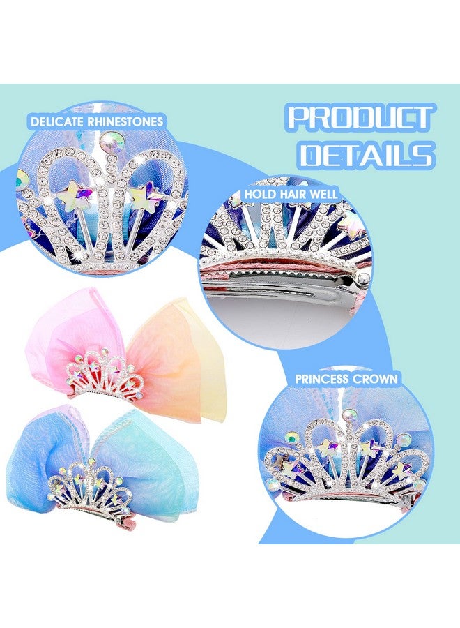WLLHYF Diamond Crown Hair Pin Bow Hair Clips Gradient Metal Side Hair Barrette Princess Headband Mini Birthday Crown Hair Styling Headdress Accessories Children'S Day Gift For Girls Kids - Image 4