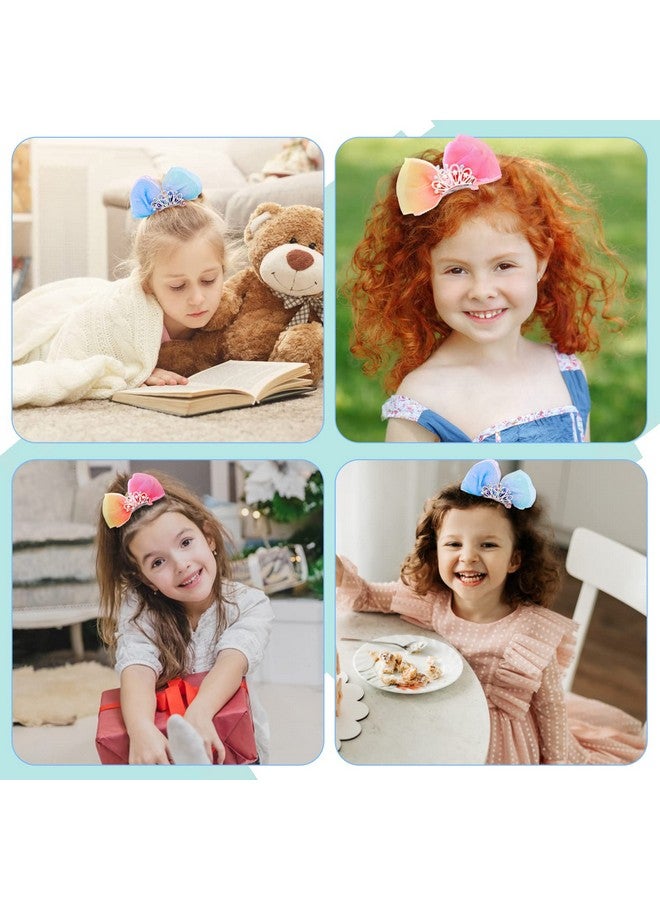 WLLHYF Diamond Crown Hair Pin Bow Hair Clips Gradient Metal Side Hair Barrette Princess Headband Mini Birthday Crown Hair Styling Headdress Accessories Children'S Day Gift For Girls Kids - Image 5