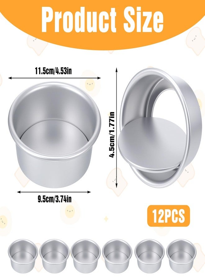 Molain 12 Pcs Round Cake Pans with Removable Bottom, 4 Inch Aluminum Cheesecake Baking Mold Non Stick Leakproof Mini Cakes Tins Trays Bakeware for Dessert Pizzas Quiches Birthday Party Anniversary - Image 4