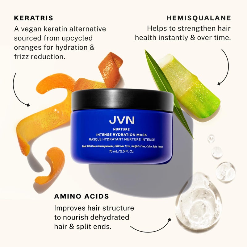JVN Nurture Intense Hydration Mask, New and Improved, Hydrating Treatment for Smooth, Silky, Nourished Hair, 8 Fluid Ounces - Image 2