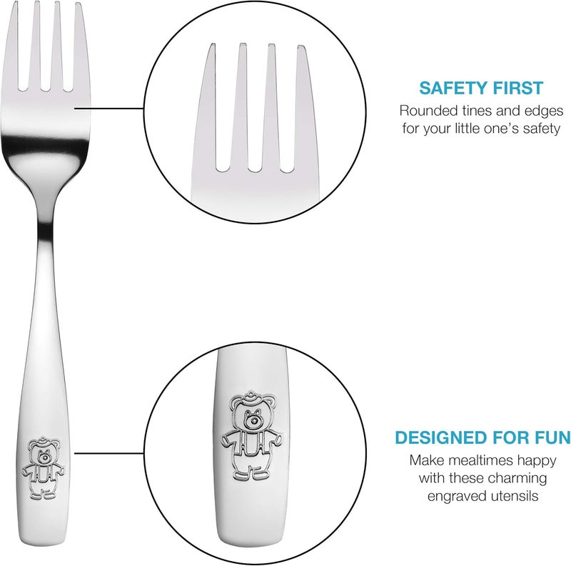 GlossyEnd 15 Piece Stainless Steel Kids Cutlery Child and Toddler Safe Flatware Kids Silverware Kids Utensil Set Includes 5 Knives 5 Forks 5 Spoons Total of 5 Place Settings Ideal for Home and Preschools - Image 2