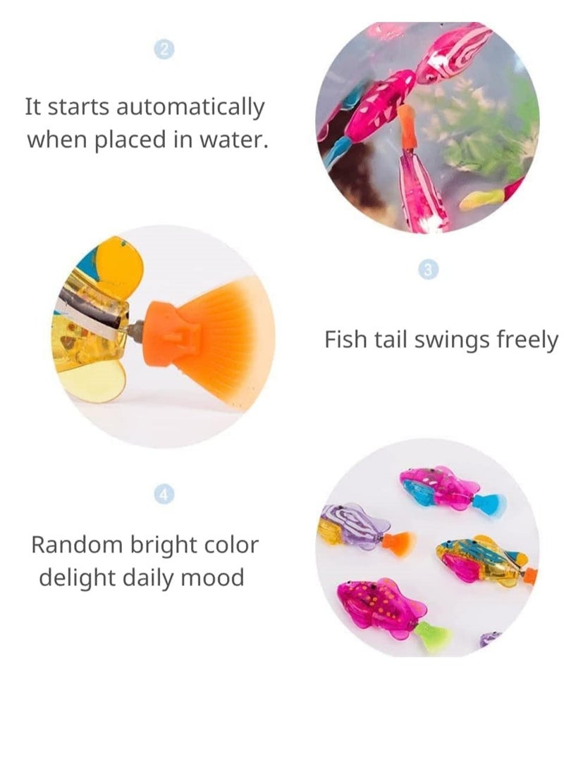 SYOSI - Electric Fish for Cats 5Pcs Robot Fish Cat Toy Interactive Robot Swimming Fish Toys for Cat Activated Swimming in Water with Led Light Plastic Fish Toy Gift Stimulate Cat's Hunter Instincts - Image 1