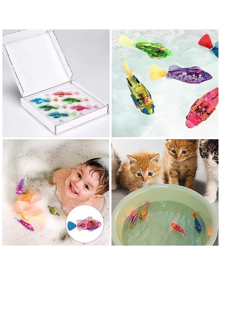 SYOSI - Electric Fish for Cats 5Pcs Robot Fish Cat Toy Interactive Robot Swimming Fish Toys for Cat Activated Swimming in Water with Led Light Plastic Fish Toy Gift Stimulate Cat's Hunter Instincts - Image 1