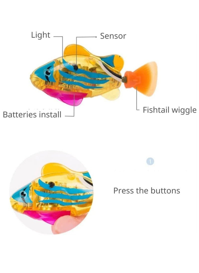 SYOSI - Electric Fish for Cats 5Pcs Robot Fish Cat Toy Interactive Robot Swimming Fish Toys for Cat Activated Swimming in Water with Led Light Plastic Fish Toy Gift Stimulate Cat's Hunter Instincts - Image 1