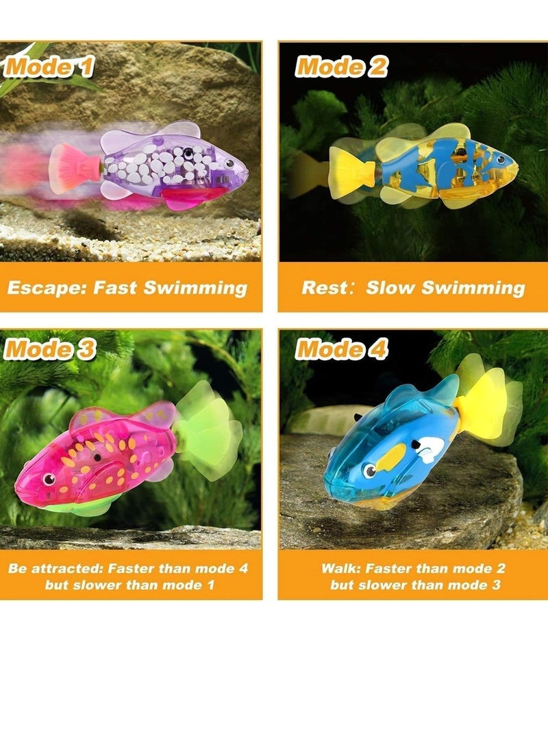 SYOSI - Electric Fish for Cats 5Pcs Robot Fish Cat Toy Interactive Robot Swimming Fish Toys for Cat Activated Swimming in Water with Led Light Plastic Fish Toy Gift Stimulate Cat's Hunter Instincts - Image 1