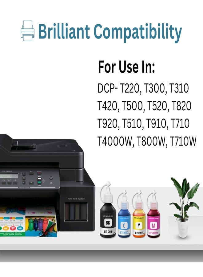 Print Page BT5000 C/Y/M Premium Refill Ink Compatible for Printers T220, T420, T520, T820, T920, T510, T910, T710, T4000W, T4500W, T300W, T800W, T700, T810 (Cyan/Yellow/Magenta - 1 pcs) (50ml Each) - Image 2
