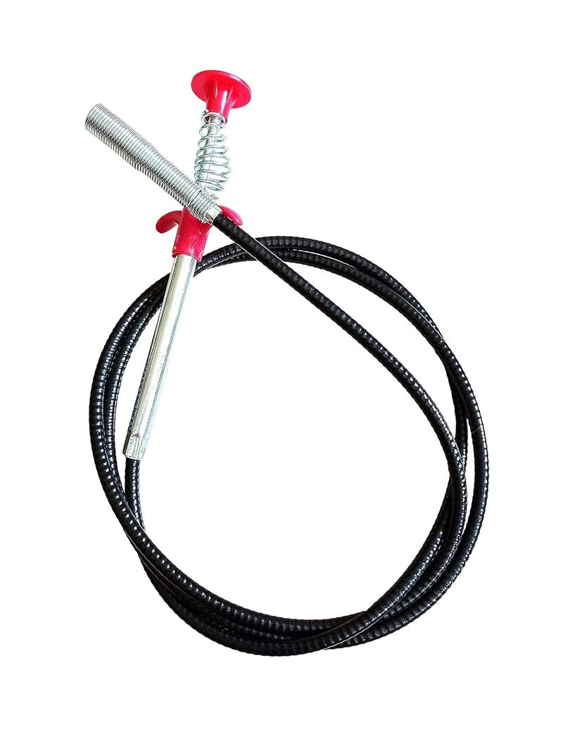 SVDK Stainless Steel Hair Catching Claw Drain Sewer Cleaner Spring Wire Sink Pipe Dredge Cleaning Stick Drain Plunger Unblocked Kitchen Bath Basin Hair Remover Tool 5ft 160cm - Image 1