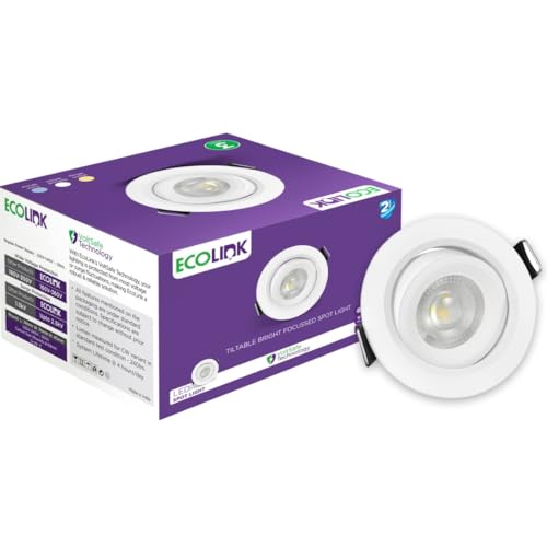 EcoLink Polycarbonate 3W LED Tiltable Spot Light | Spot Light for Display & Home Decoration | Cut Out: 63Mm, Color: Warm White, Pack of 1 - Image 1