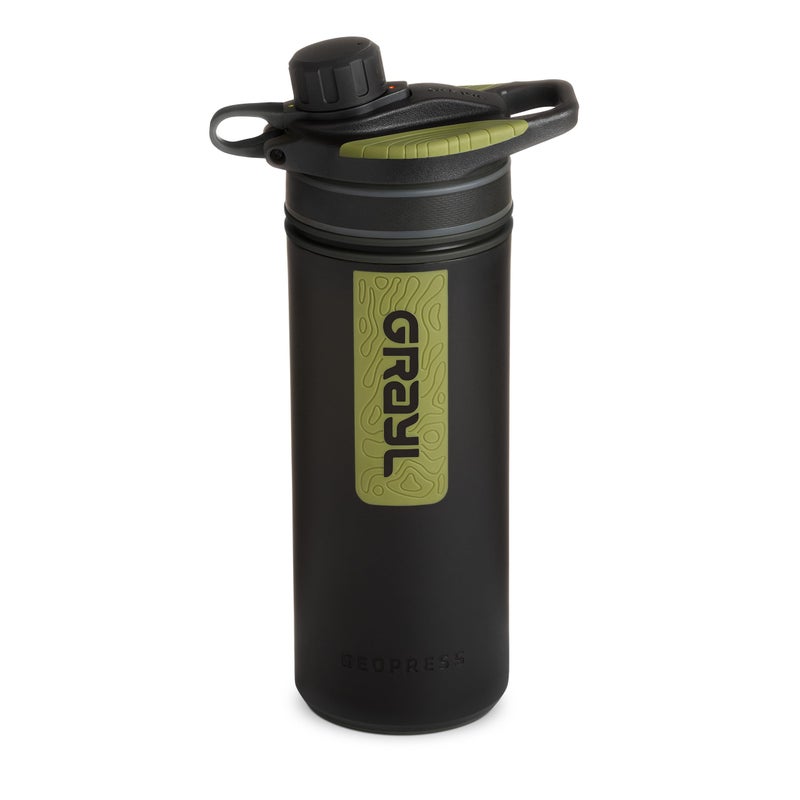 GRAYL GeoPress 24 oz Water Purifier Bottle - Filter for Hiking, Camping, Survival, Travel (Black Camo) - Image 1