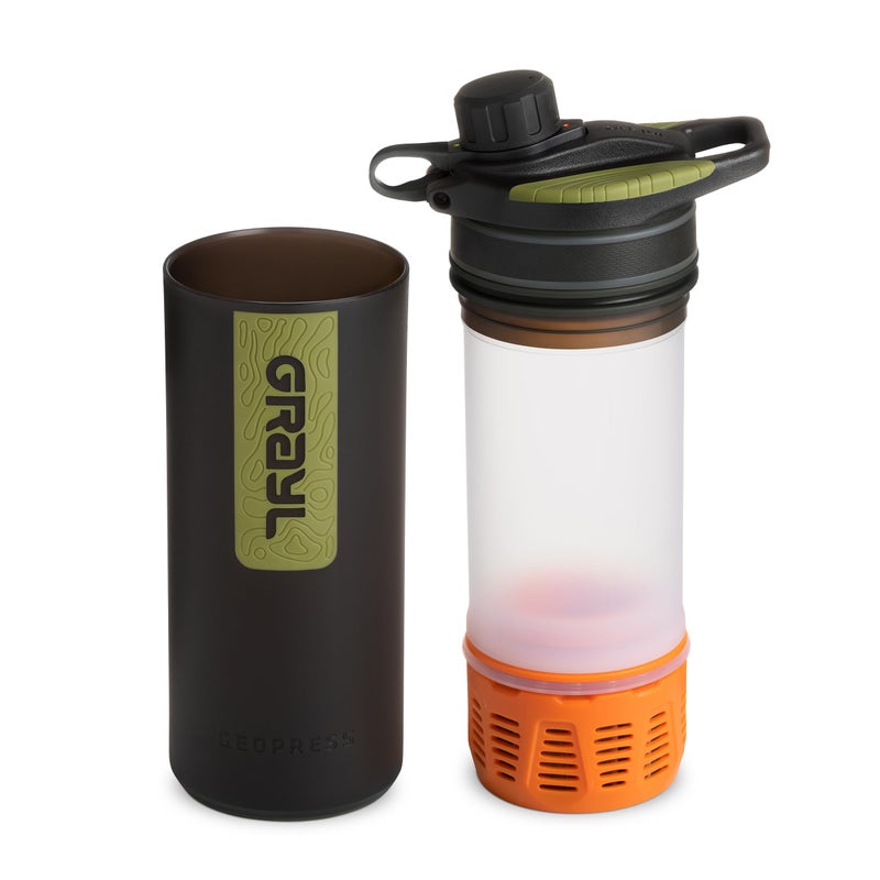 GRAYL GeoPress 24 oz Water Purifier Bottle - Filter for Hiking, Camping, Survival, Travel (Black Camo) - Image 2