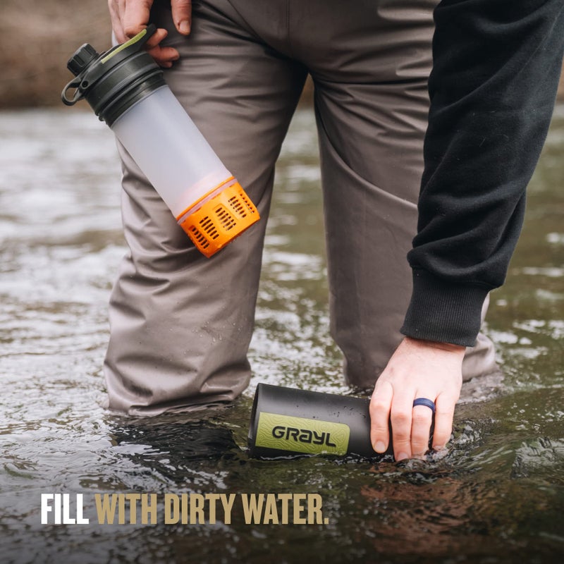 GRAYL GeoPress 24 oz Water Purifier Bottle - Filter for Hiking, Camping, Survival, Travel (Black Camo) - Image 5