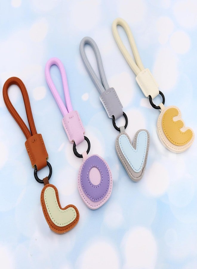 Elechobby Initial Keychain,26 Leather Alphabet Letters keychain For Women Handbag Charm Gift for Sister Besties (Yellow-M) - Image 5