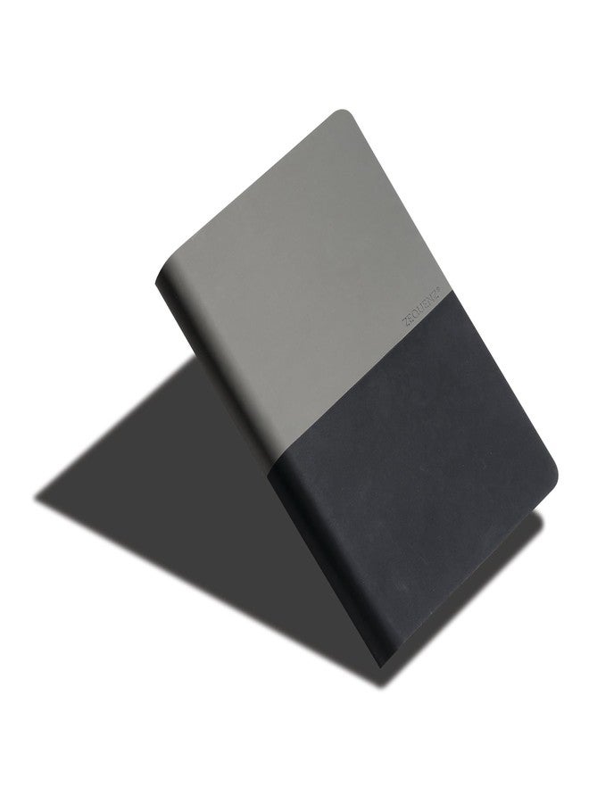 Zequenz A5 Size Black Grey Notebook Ruled & Blank Acid Free Paper 200 Pages each Ruling 400 Pages 70GSM 360 Degree Flexibility 100% Handmade PU and White paper Basic Plus Series - Image 2
