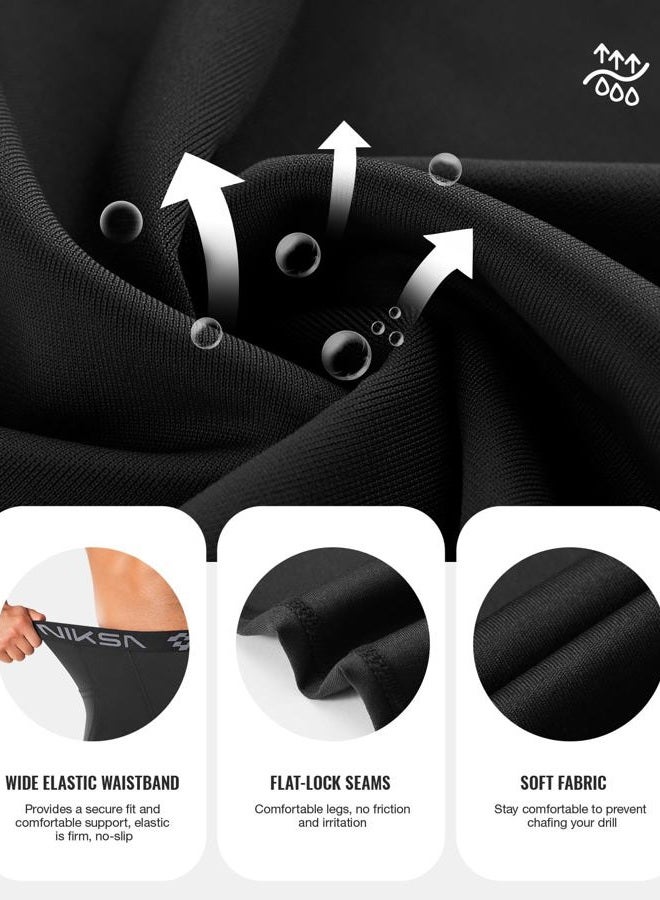 Niksa 1/3 Pack Men's Compression Pants with Pocket, Performance Athletic Sports Leggings & Gym Tights for Running Yoga Basketball Workout Sports Black - Image 5